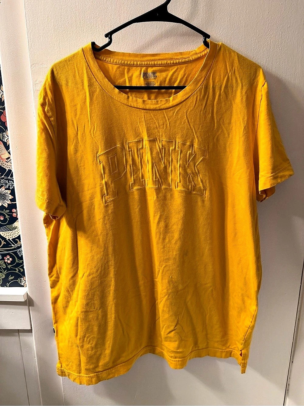 PINK Yellow Short Sleeve Tee Like New